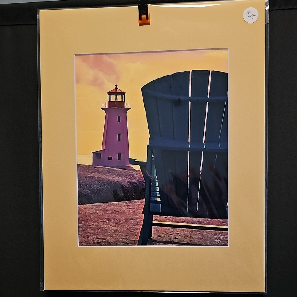 Lighthouse and Chair High Quality Photograph With Mat
